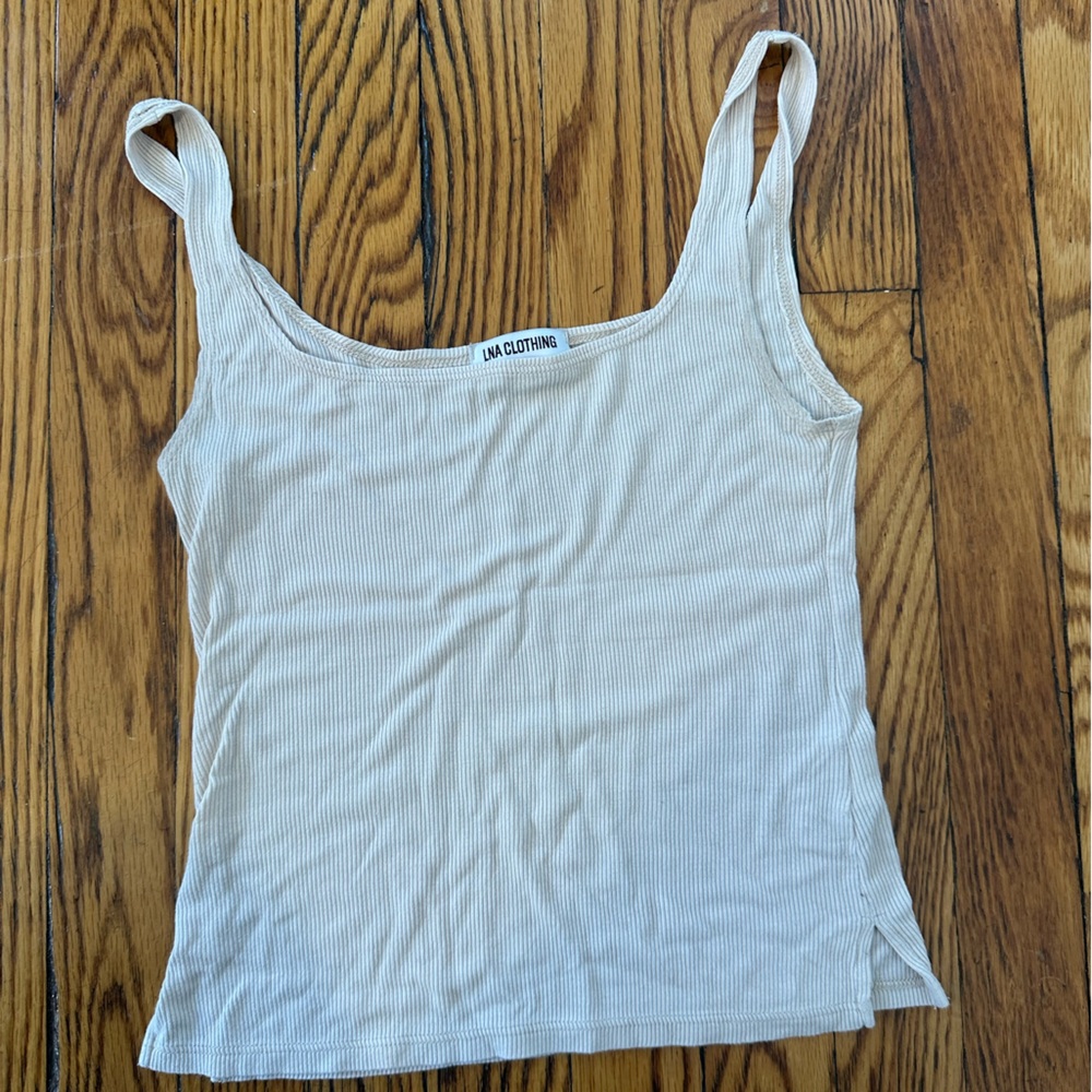 LNA Clothing Cream Ribbed Tank Top - Women's